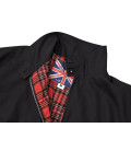 Veste, style anglais, noir, ceinture tricotée, doublure - Surplus militaire