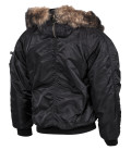 Blouson polaire N2B, noir, doublure dense - Surplus militaire
