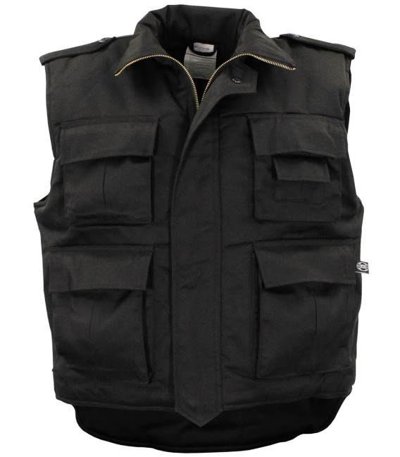 US Gilet matelassé, Ranger, noir, fourré, tailles grandes - Surplus militaire