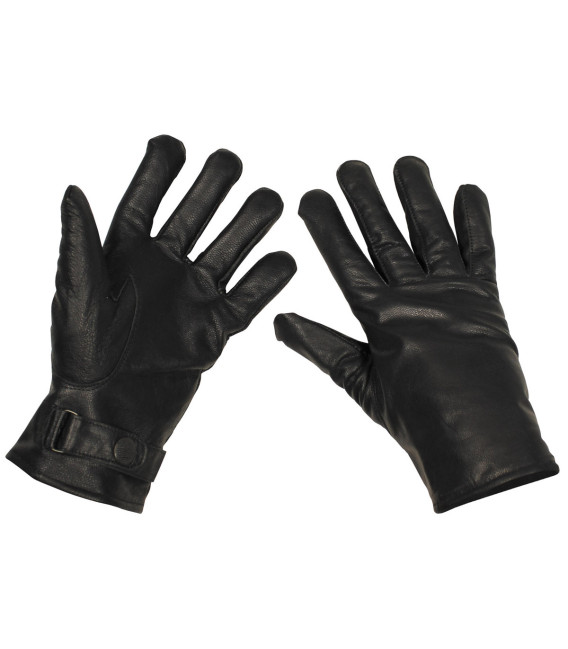 Gants cuir BW, doublure, noir - Surplus militaire