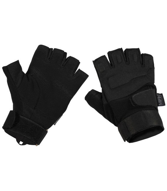 Gants tactiques, "Pro", sans doigts, noir - Surplus militaire