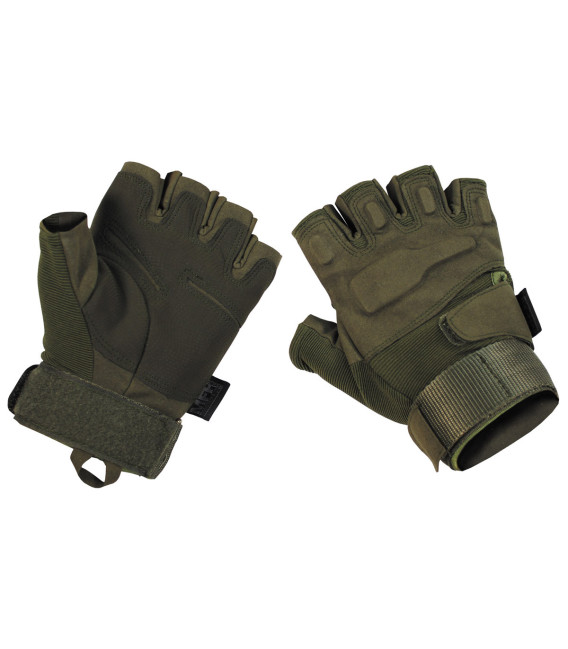 Gants tactiques, "Pro", sans doigts, vert - Surplus militaire