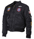 Blouson aviateur US, enfants, CWU, noir, avec insigne - Surplus militaire