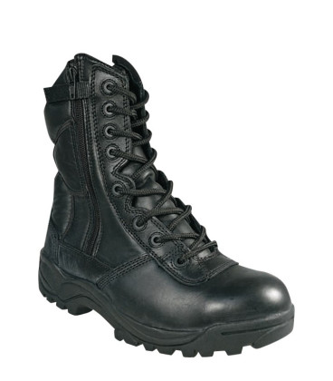 LUDEY Rangers Militaire Homme - Bottes Tactiques Sécurité Fermeture Éclair Latérale, Cuir & Toile, Randonnée & Travail