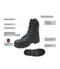 Rangers chaussures cuir 2 zips noire - Surplus militaire