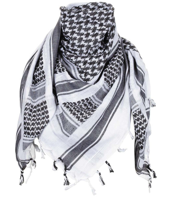 Écharpe "Shemagh", avec franges, noir-blanc, 115x110cm - Surplus militaire