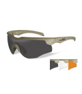 Lunettes de protection balistiques Rogue Comm tan écrans fumé/incolore/orange