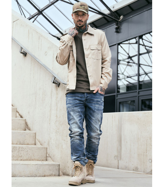 Chemise Manches Longues Brandit Style Militaire - Taille S à 5XL - Polycoton - Neuf Avec étiquette