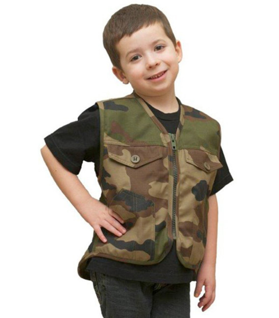 Gilet Militaire Enfant Camouflage CE Ripstop
