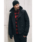 Manteau laine Brandit Pea Noir - Surplus militaire