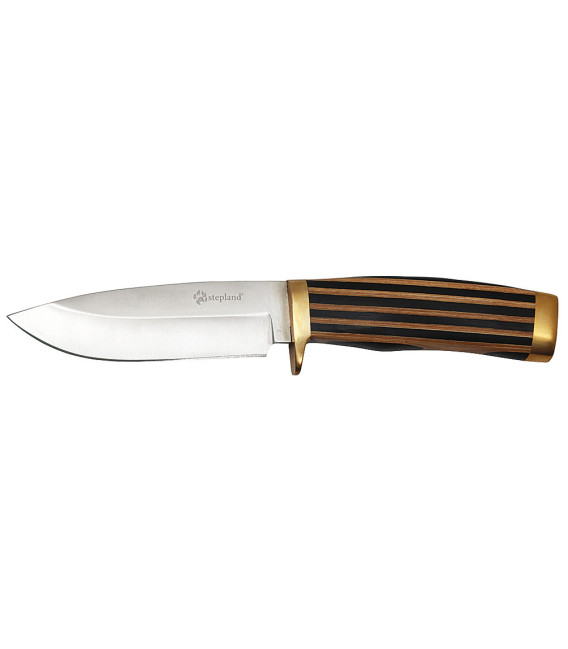 Couteau lame 11 cm manche zébré étui cordura