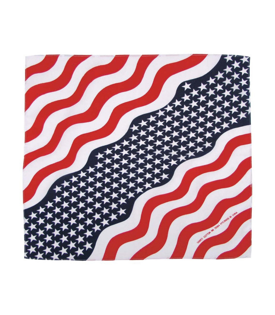 Bandana, coton, 55 x 55 cm, étoiles et bandes - Surplus militaire