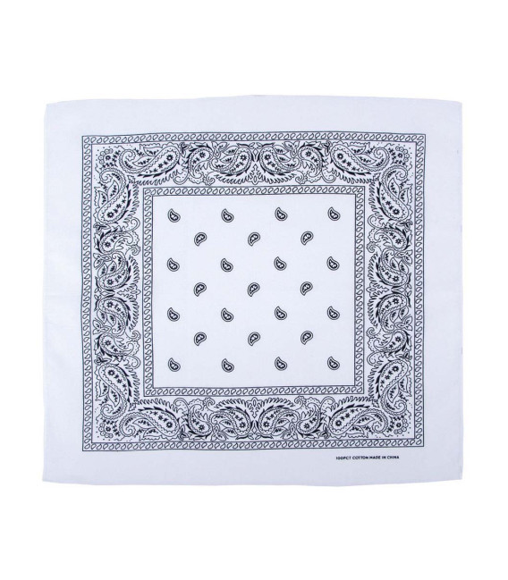 Bandana, coton, 55 x 55 cm, blanc-noir - Surplus militaire