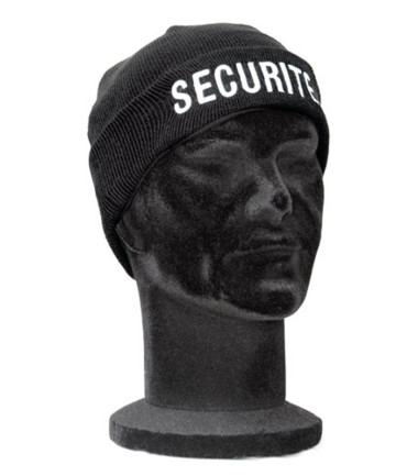 Bonnet Sécurité noir, brodé