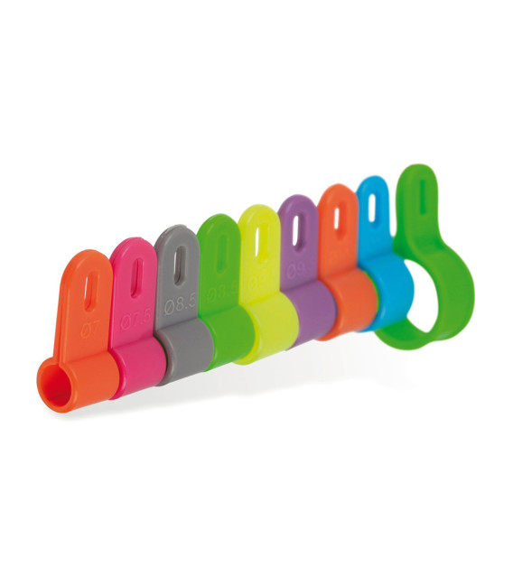 LOT 100 BAGUE PLASTIQUE 12MM 7 COULEURS