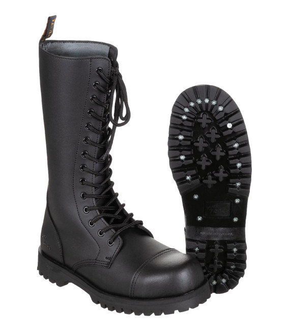 Rangers Homme Bottes 14 trous "Pure Trash" noire embout acier 