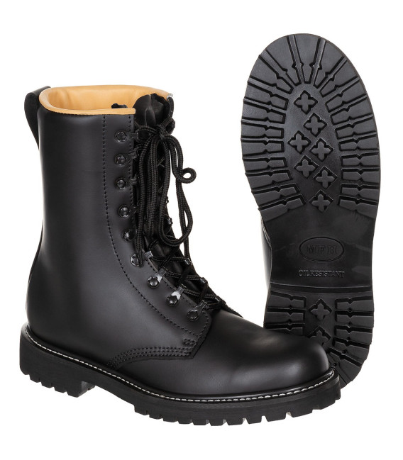 Rangers de combat noir haute qualite doublure cuir