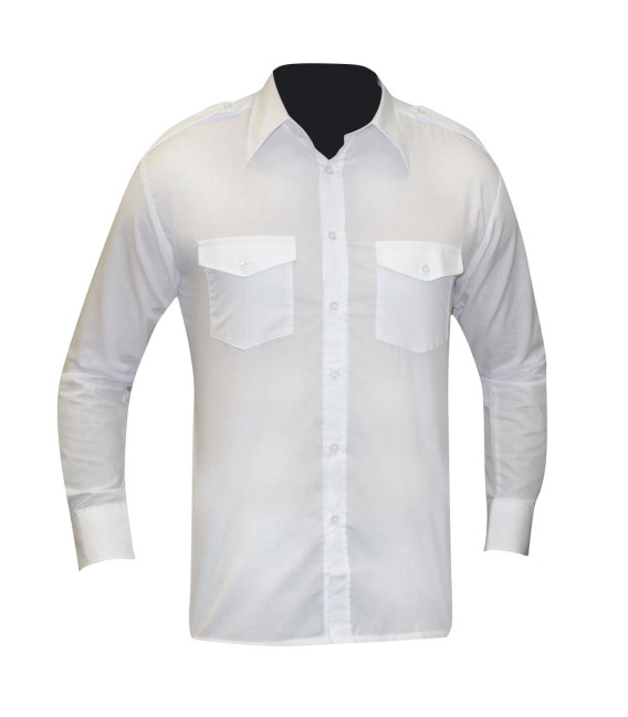 Chemise Militaire pilote blanche manche longue - Surplus militaire