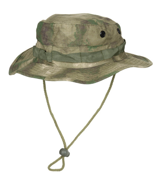 Chapeau de brousse US GI, Rip Stop, bande menton, camou vert - Surplus militaire