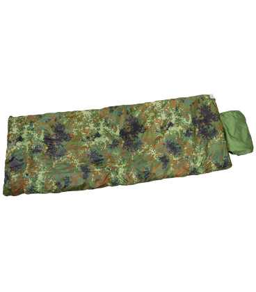 Sac De Couchage Camouflage Vert Armée - Léger Chaud Et Étanché Avec Compression Pour Camping