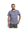 Chemise Brandit Roadstar manches courtes Bleu / Rouge - Surplus militaire