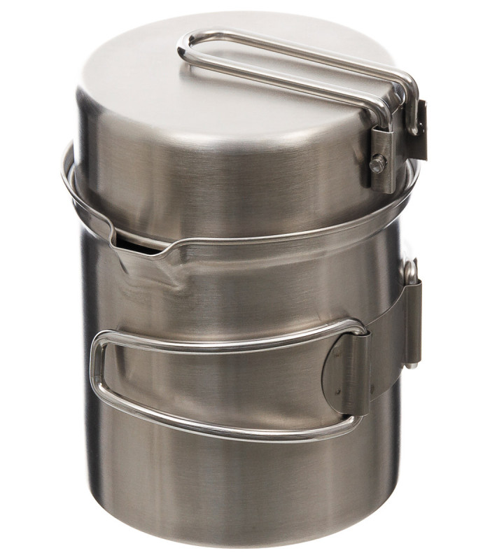 Set Cuisine Camping 13 Pièces – Casserole, Poêle, Réchaud, Couverts Inox, Pour 1-2 Personnes, Compact & Léger Randonnée