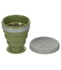 Gobelet pliable avec couvercle kaki 200 ml