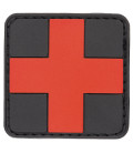 Insigne velcro First Aid noir rouge 3D 5 x 5 cm