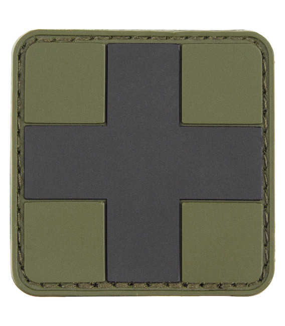 Insigne velcro First Aid vert noir 3D 5 x 5 cm