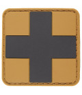 Insigne velcro First Aid coyote noir 3D 5 x 5 cm