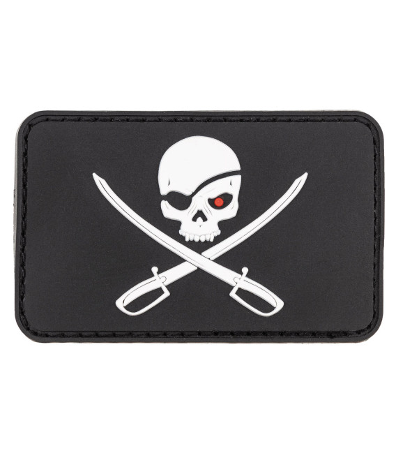 Insigne velcro 3D noir crâne et épées