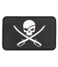 Insigne velcro 3D noir crâne et épées