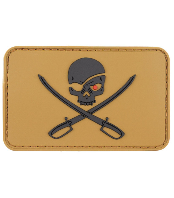 Insigne velcro 3D coyote tan crâne et épées