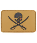 Insigne velcro 3D coyote tan crâne et épées