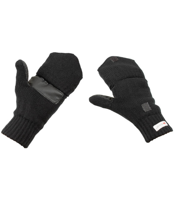 Mitaines tricotés noir en Thinsulate