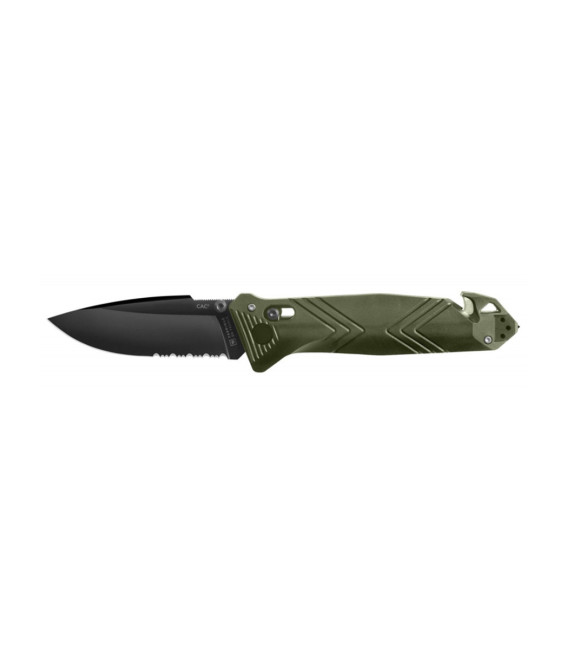 Couteau de poche Cac® serration PA6 vert olive