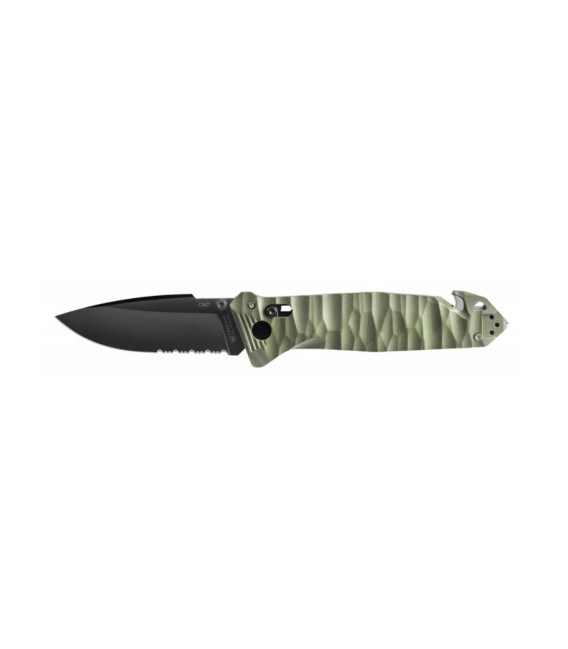 Couteau de poche Cac® S200 serration G10 vert olive