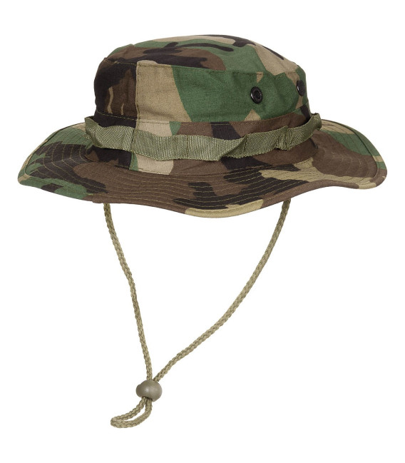 Chapeau de brousse US GI, bande de menton, woodland - Surplus militaire
