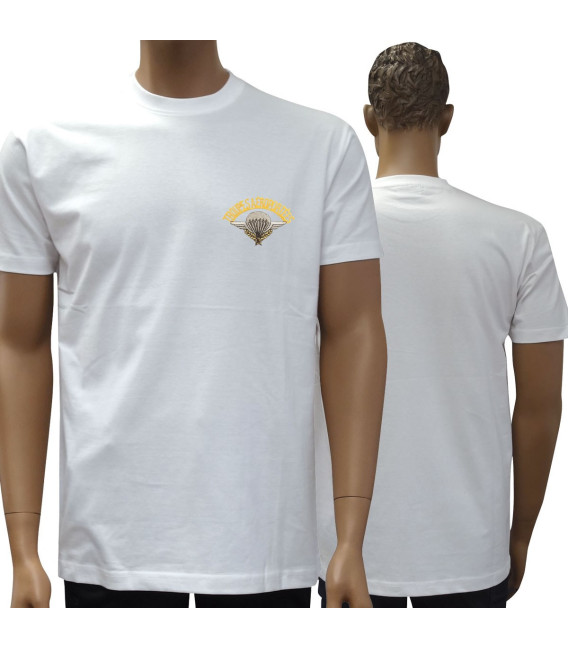 Tee shirt manches courtes blanc brode para