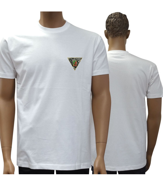 Tee shirt manches courtes blanc brode 2 rep