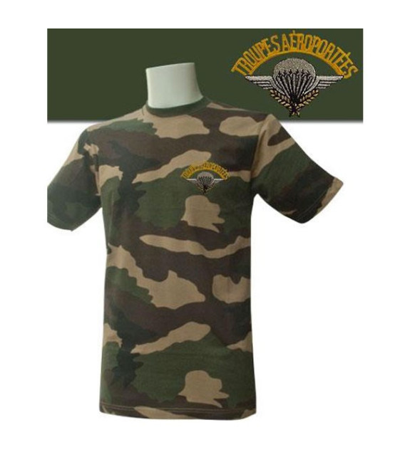 Tee shirt manches courtes camouflage brode para