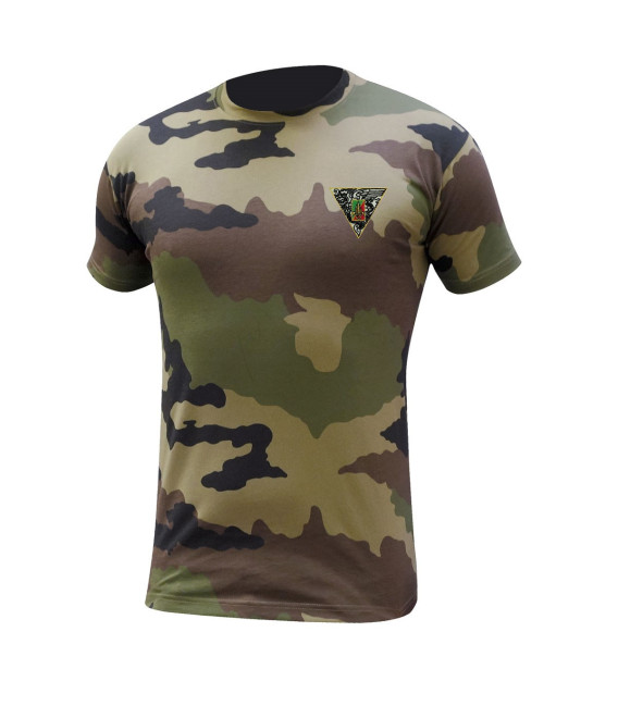 Tee shirt manches courtes camouflage brode 2 rep