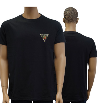 Tee shirt manches courtes noir brode 2 rep