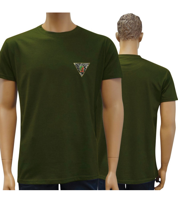 Tee shirt manches courtes vert brode 2 rep
