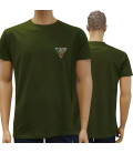 Tee shirt manches courtes vert brode 2 rep