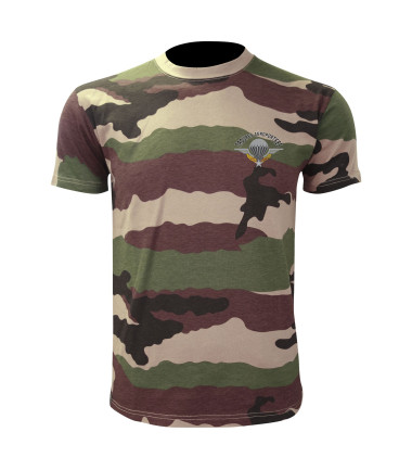 Tee shirt manches courtes camouflage serigraphie para
