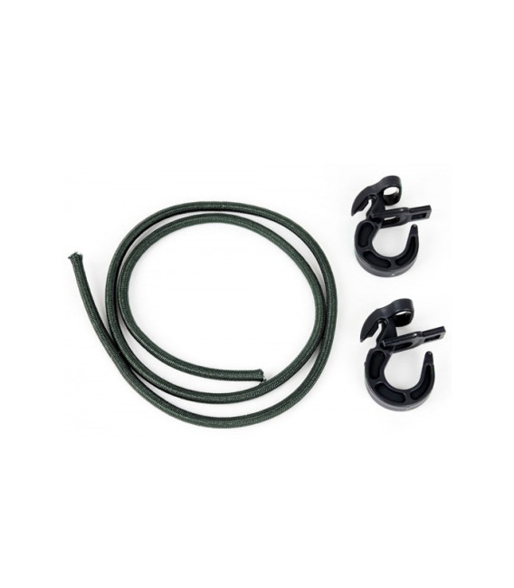 Lot de 2 sandows 6 mm longueur 100 cm crochets réglables Vert OD - Surplus