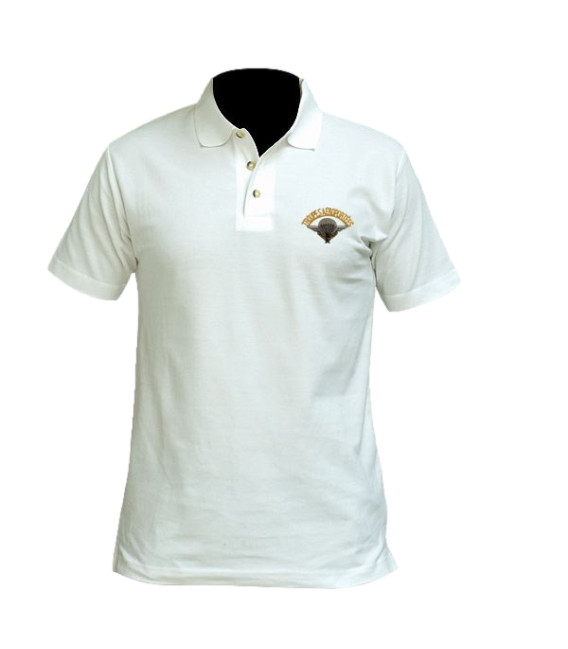 Polo blanc brode para