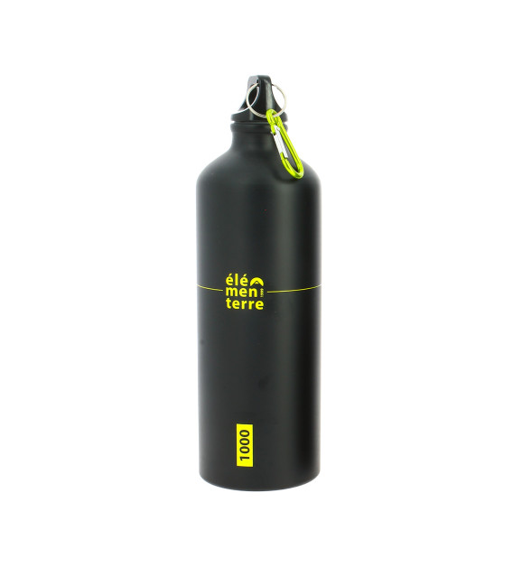 Gourde aluminium 1000ml PEAR 1000 Noire et jaune