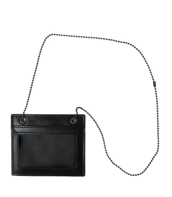 Porte-cartes en cuir avec chaine : seul